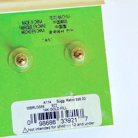 NWT KATE SPADE Art Deco Faux Pearl Floral Cubic Zirconia Large Stud Earrings - Picture 2 of 2